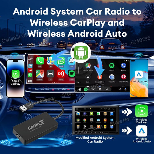 CarlinKit CCPA Wireless CarPlay For Android Car Radio Wireless Android Auto Wireless Auto Connect Mirrorlink Smart USB Adapter - Nathan boutique