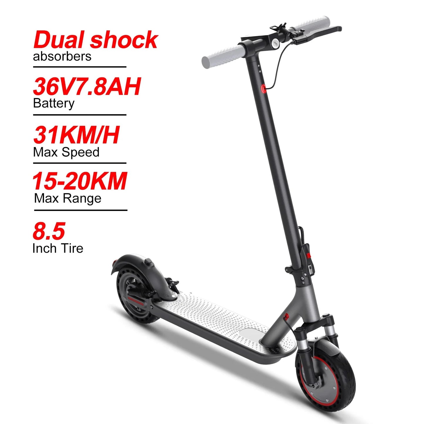 JUICEASE AP07 Electric Scooter 35KM Range 8.5Inch Escooter 350W/600W Power 31KM/H APP Scooter Electric Dual Damping Turn Signal - Nathan boutique