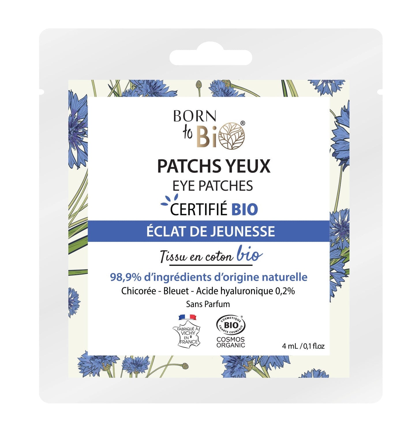 Patchs pour les yeux Éclat de Jeunesse en coton - Certifiés Bio - Nathan boutique Masques