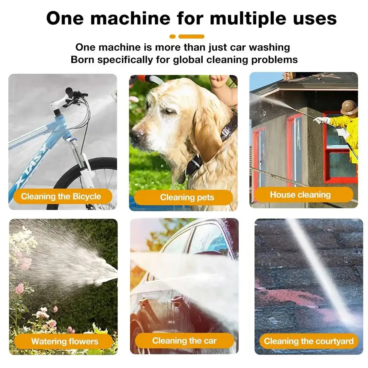 1500W Cordless High Pressure Cleaner Washer Spray Water Gun Car Wash Pressure Water Cleaning Machine for 48V Battery - Nathan boutique