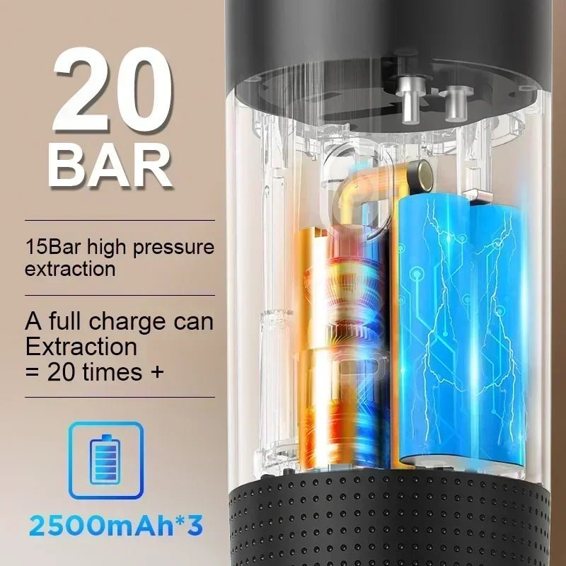 3 - in - 1 Portable Capsule Coffee Maker, Wireless Heating Electric Espresso Coffee Maker for Car Home, Travel Camping Coffee Maker - Nathan boutique