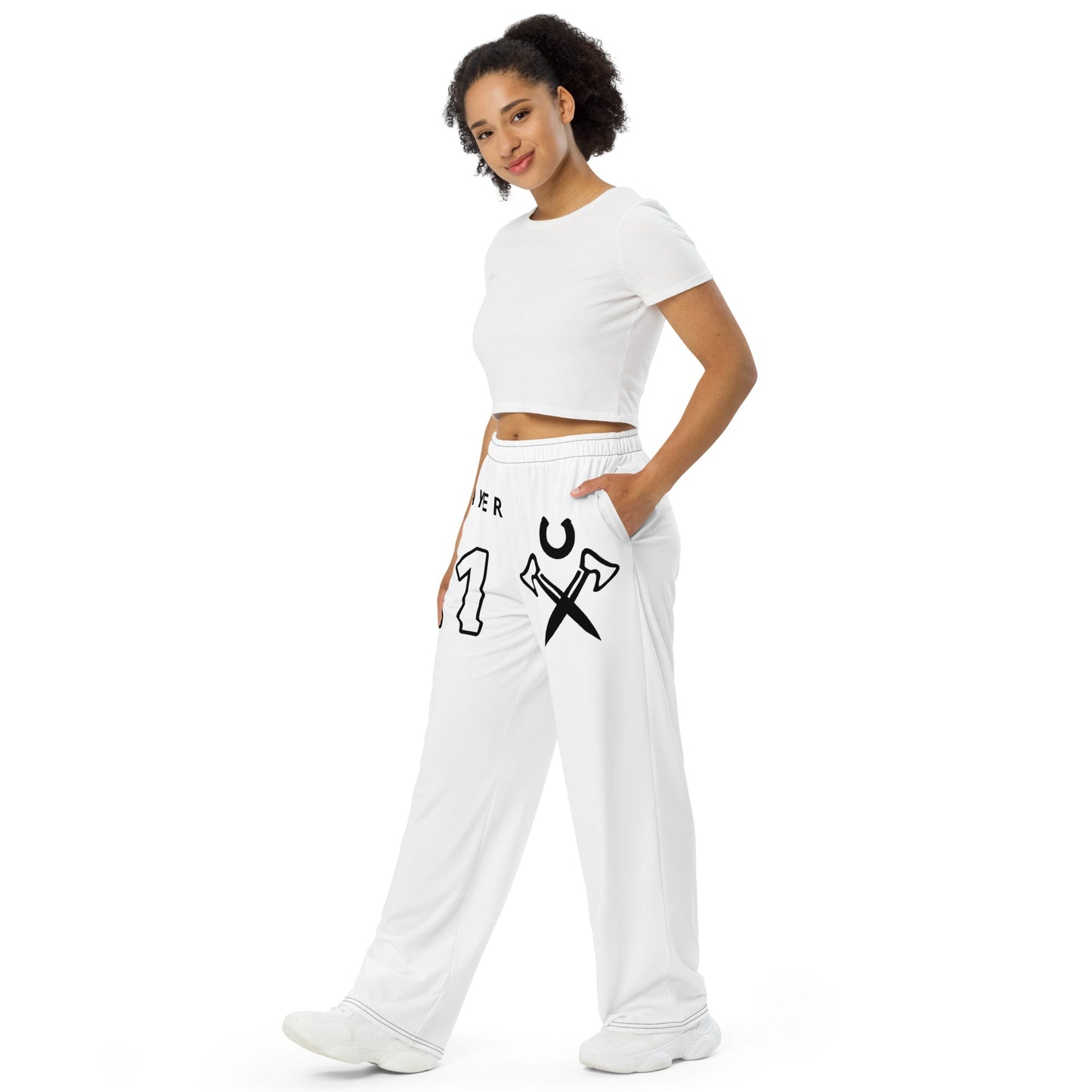 All - over print unisex wide - leg pants - Nathan boutique CUT - SEW