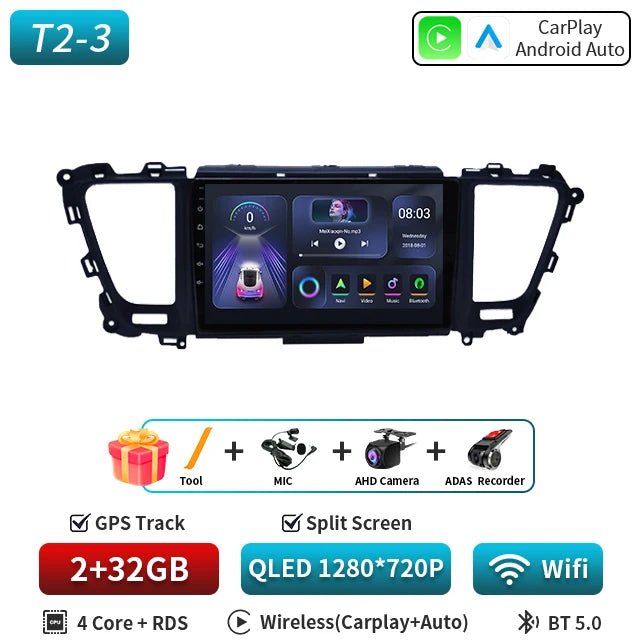 Car Radio Android16 Carplay Auto For Kia Carnival YP Sedona 2014 2015 2017 2018 - 2020 Multimedia Player WIFI+5G DSP Stereo 2 Din - Nathan boutique