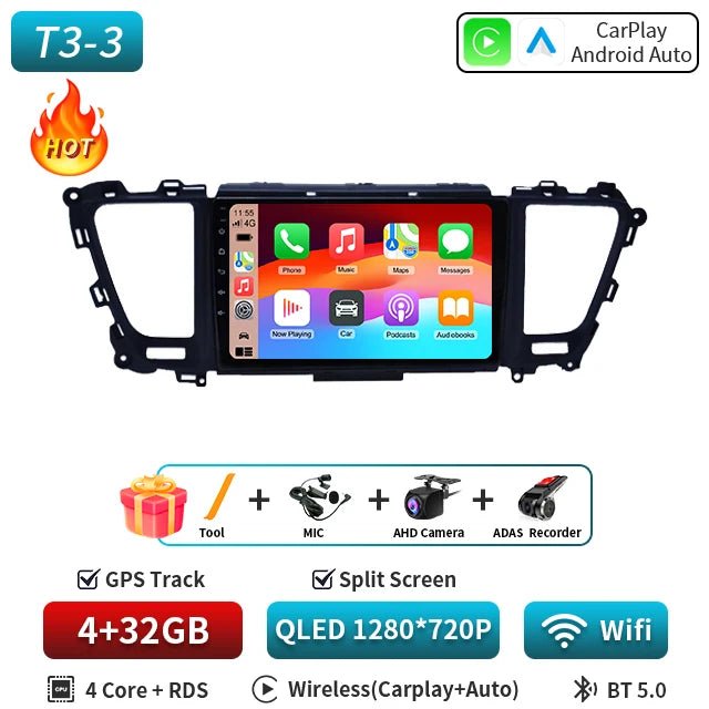 Car Radio Android16 Carplay Auto For Kia Carnival YP Sedona 2014 2015 2017 2018 - 2020 Multimedia Player WIFI+5G DSP Stereo 2 Din - Nathan boutique