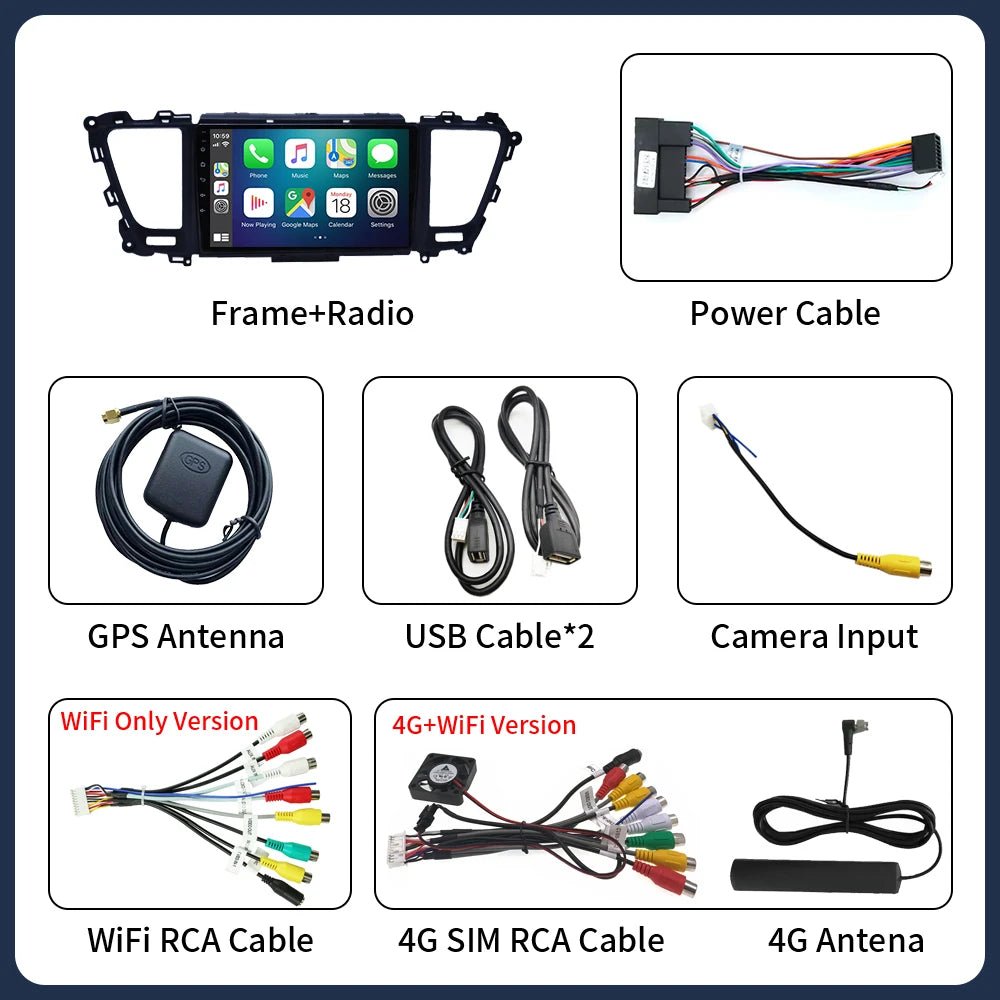 Car Radio Android16 Carplay Auto For Kia Carnival YP Sedona 2014 2015 2017 2018 - 2020 Multimedia Player WIFI+5G DSP Stereo 2 Din - Nathan boutique