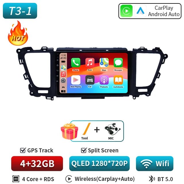 Car Radio Android16 Carplay Auto For Kia Carnival YP Sedona 2014 2015 2017 2018 - 2020 Multimedia Player WIFI+5G DSP Stereo 2 Din - Nathan boutique