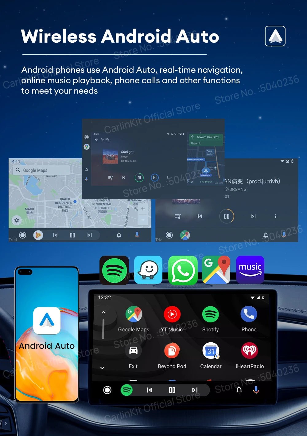 CarlinKit CCPA Wireless CarPlay For Android Car Radio Wireless Android Auto Wireless Auto Connect Mirrorlink Smart USB Adapter - Nathan boutique
