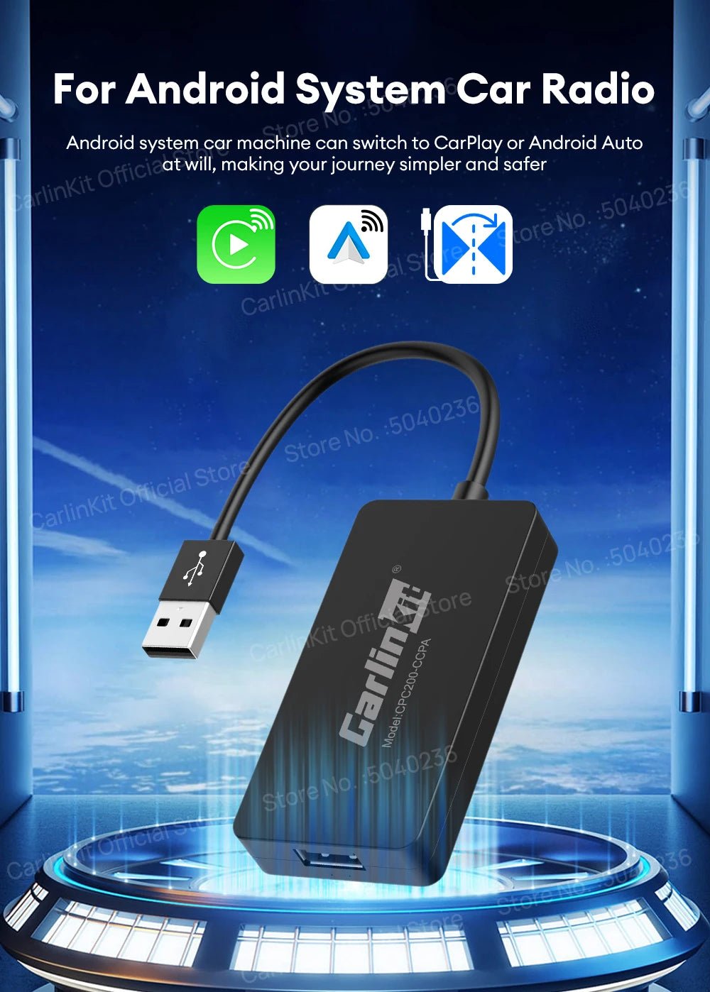 CarlinKit CCPA Wireless CarPlay For Android Car Radio Wireless Android Auto Wireless Auto Connect Mirrorlink Smart USB Adapter - Nathan boutique