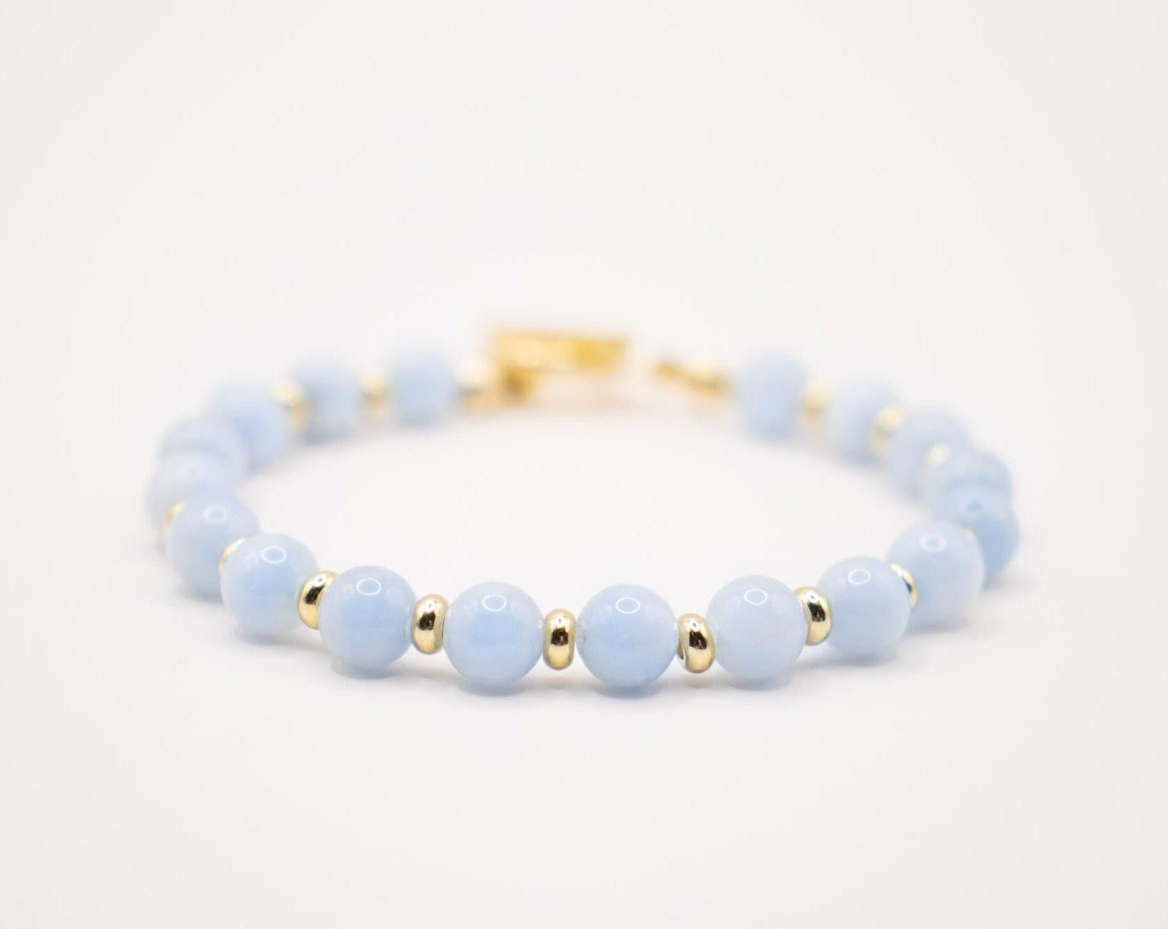 CIRCÉ | Bracelet en Aigue - marine et plaqué Or 18 et 24 carats - Nathan boutique Bracelets en pierres fines