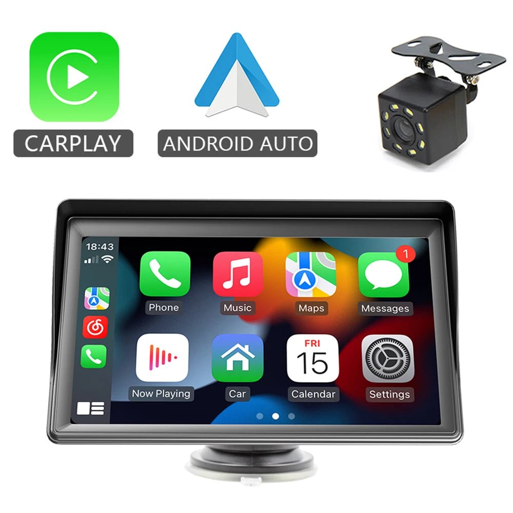 HIPPBQCC CarPlay Android Auto Car Radio Multimedia Video Player 7inch Portable Touch Screen With USB AUX For Rear View Camera - Nathan boutique