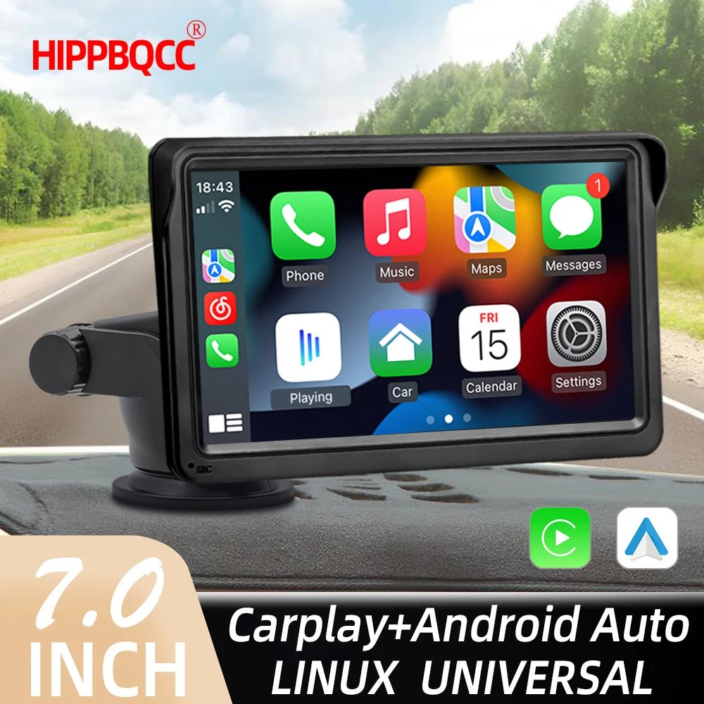 HIPPBQCC CarPlay Android Auto Car Radio Multimedia Video Player 7inch Portable Touch Screen With USB AUX For Rear View Camera - Nathan boutique