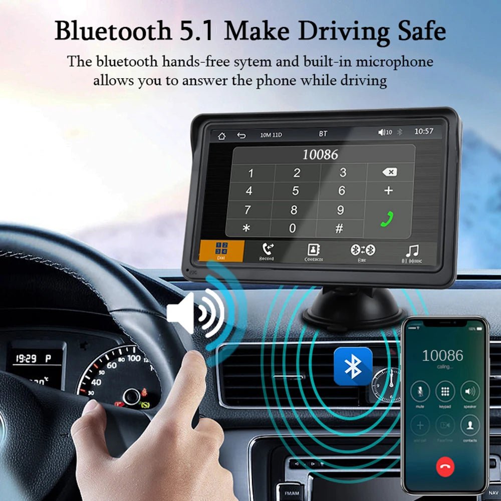 HIPPBQCC CarPlay Android Auto Car Radio Multimedia Video Player 7inch Portable Touch Screen With USB AUX For Rear View Camera - Nathan boutique