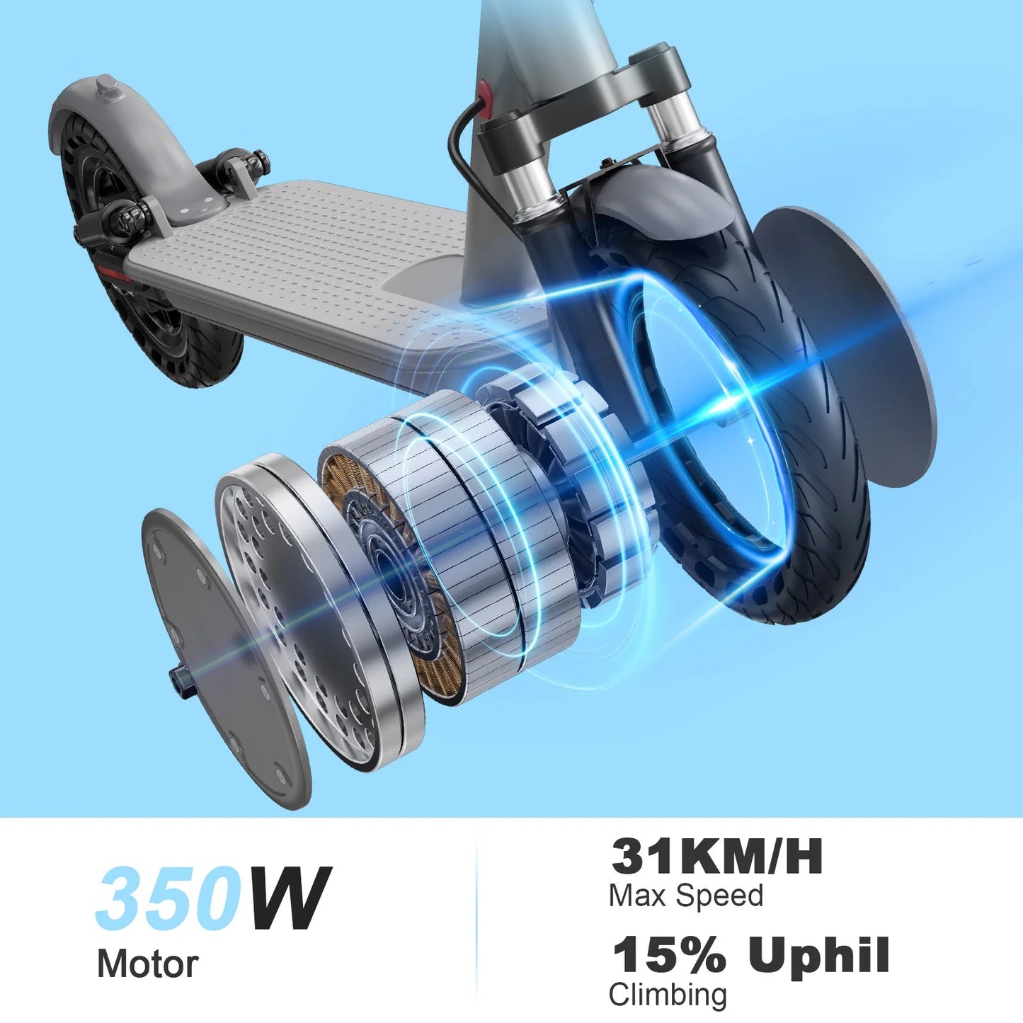 JUICEASE AP07 Electric Scooter 35KM Range 8.5Inch Escooter 350W/600W Power 31KM/H APP Scooter Electric Dual Damping Turn Signal - Nathan boutique