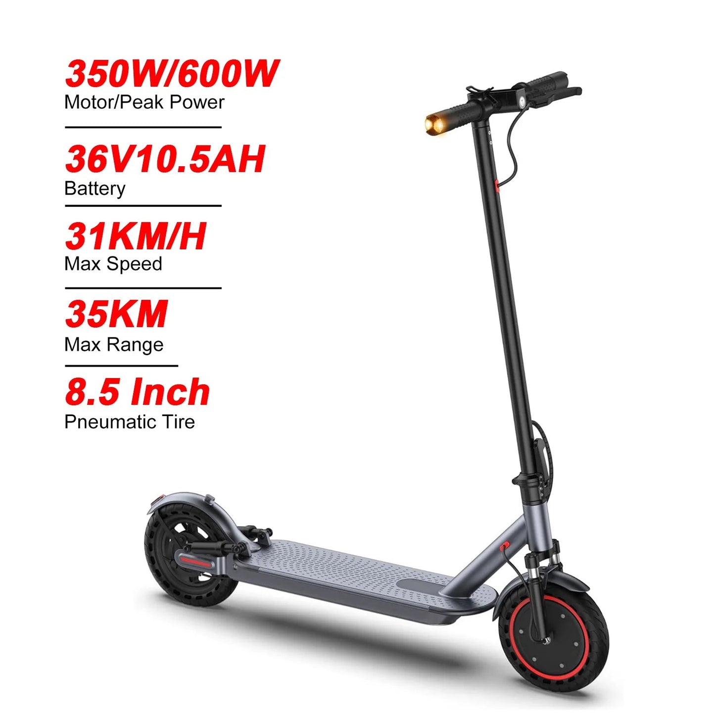 JUICEASE AP07 Electric Scooter 35KM Range 8.5Inch Escooter 350W/600W Power 31KM/H APP Scooter Electric Dual Damping Turn Signal - Nathan boutique