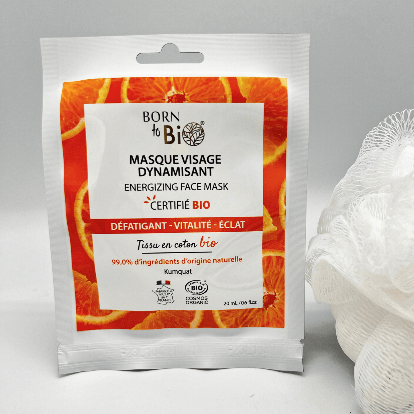 Masque visage Dynamisant en coton - Certifié Bio - Nathan boutique Masques