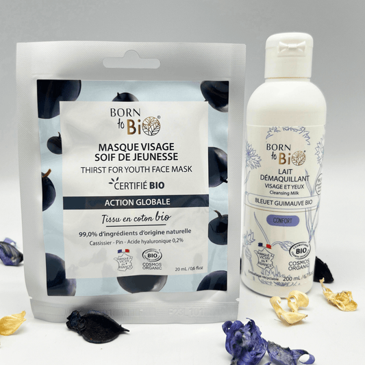 Masque visage Soif de Jeunesse en coton - Certifié Bio - Nathan boutique Masques