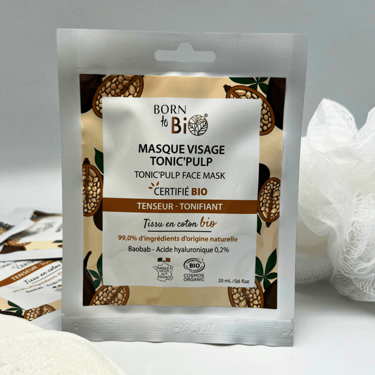 Masque visage Tonic'Pulp en coton - Certifié Bio - Nathan boutique Masques