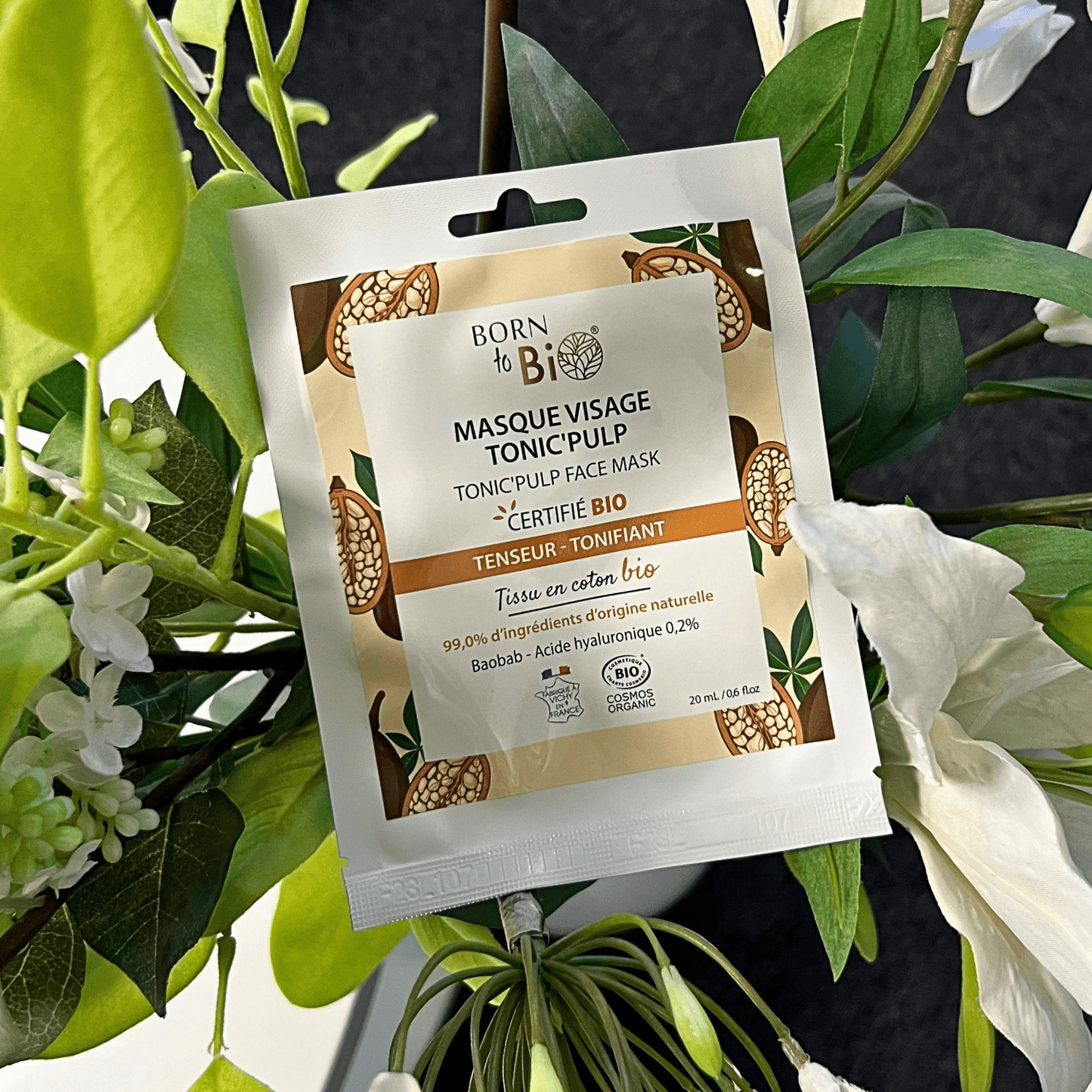 Masque visage Tonic'Pulp en coton - Certifié Bio - Nathan boutique Masques