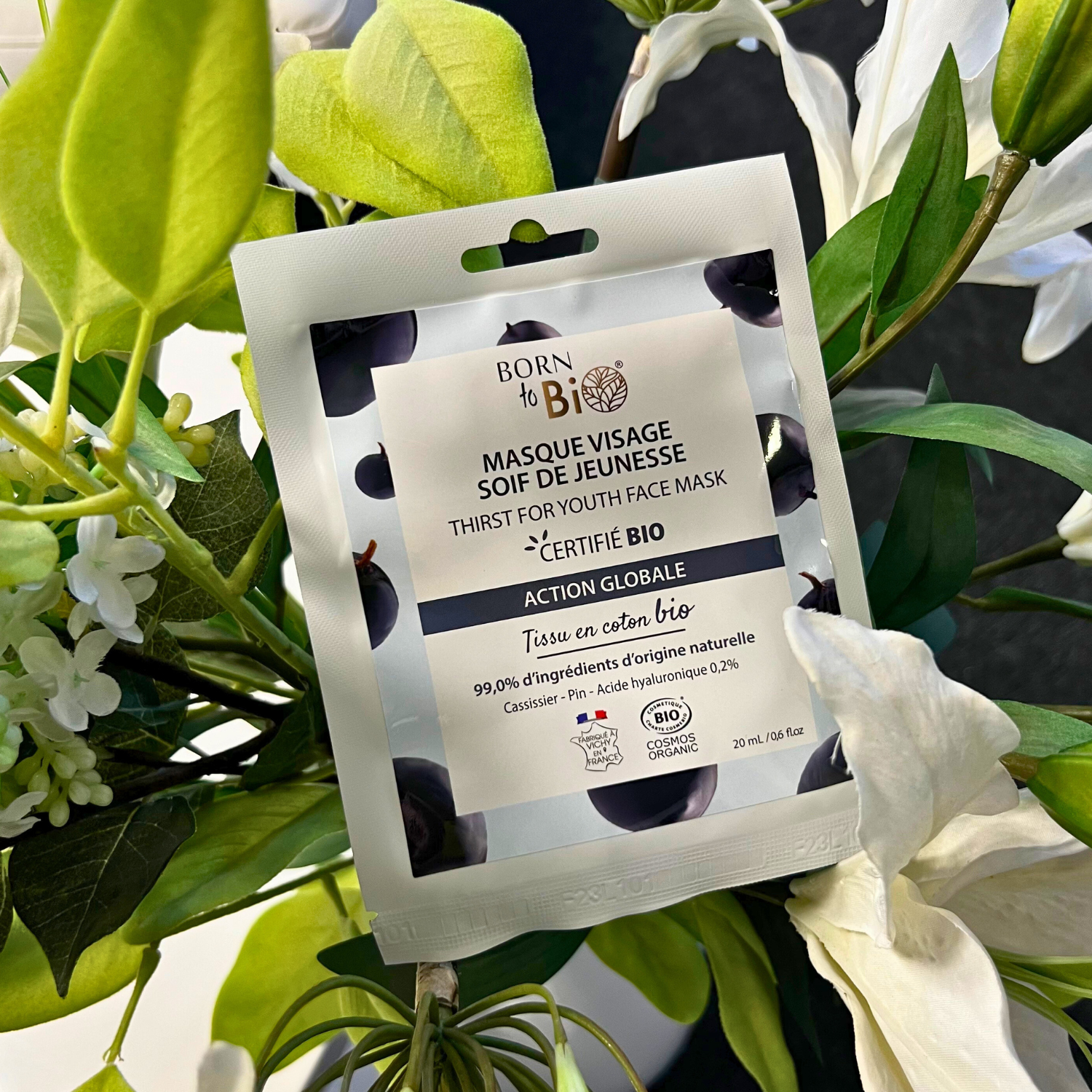 Masque visage Soif de Jeunesse en coton - Certifié Bio-1