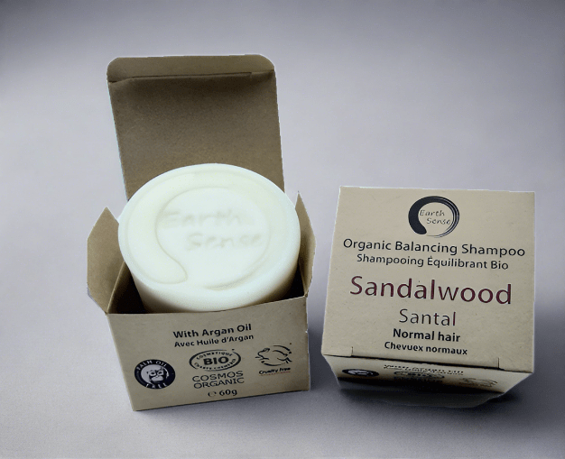 Organic Certified Balancing Solid Shampoo - Sandalwood - Normal & all Hair Types 60g - Nathan boutique Organic Balancing Solid Shampoo