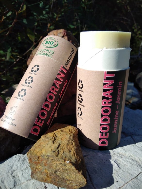 Organic Certified Natural Deodorant - Jasmine 100ml - I piece - 100% recycled paper packaging - Nathan boutique Organic Natural Deodorant