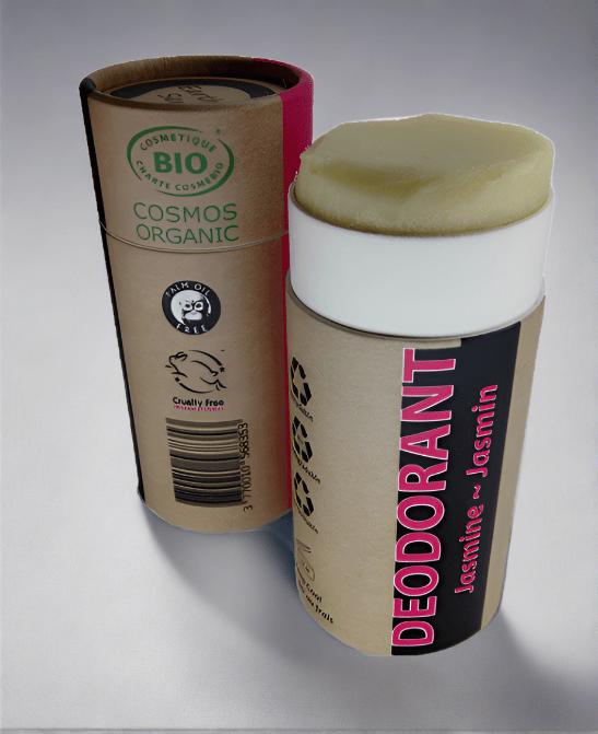 Organic Certified Natural Deodorant - Jasmine 100ml - I piece - 100% recycled paper packaging - Nathan boutique Organic Natural Deodorant