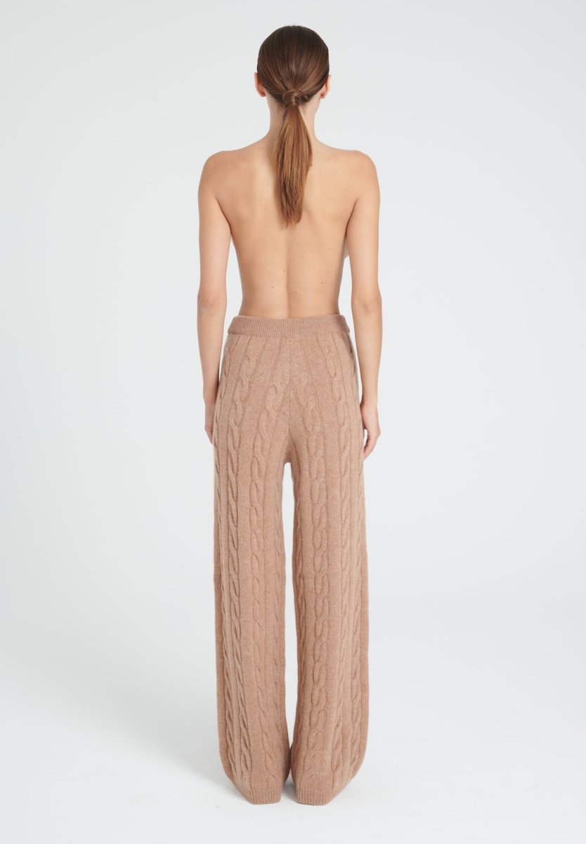 Pantalon cachemire 6 fils camel femme - ZAYA 6 - Nathan boutique pantalon femme