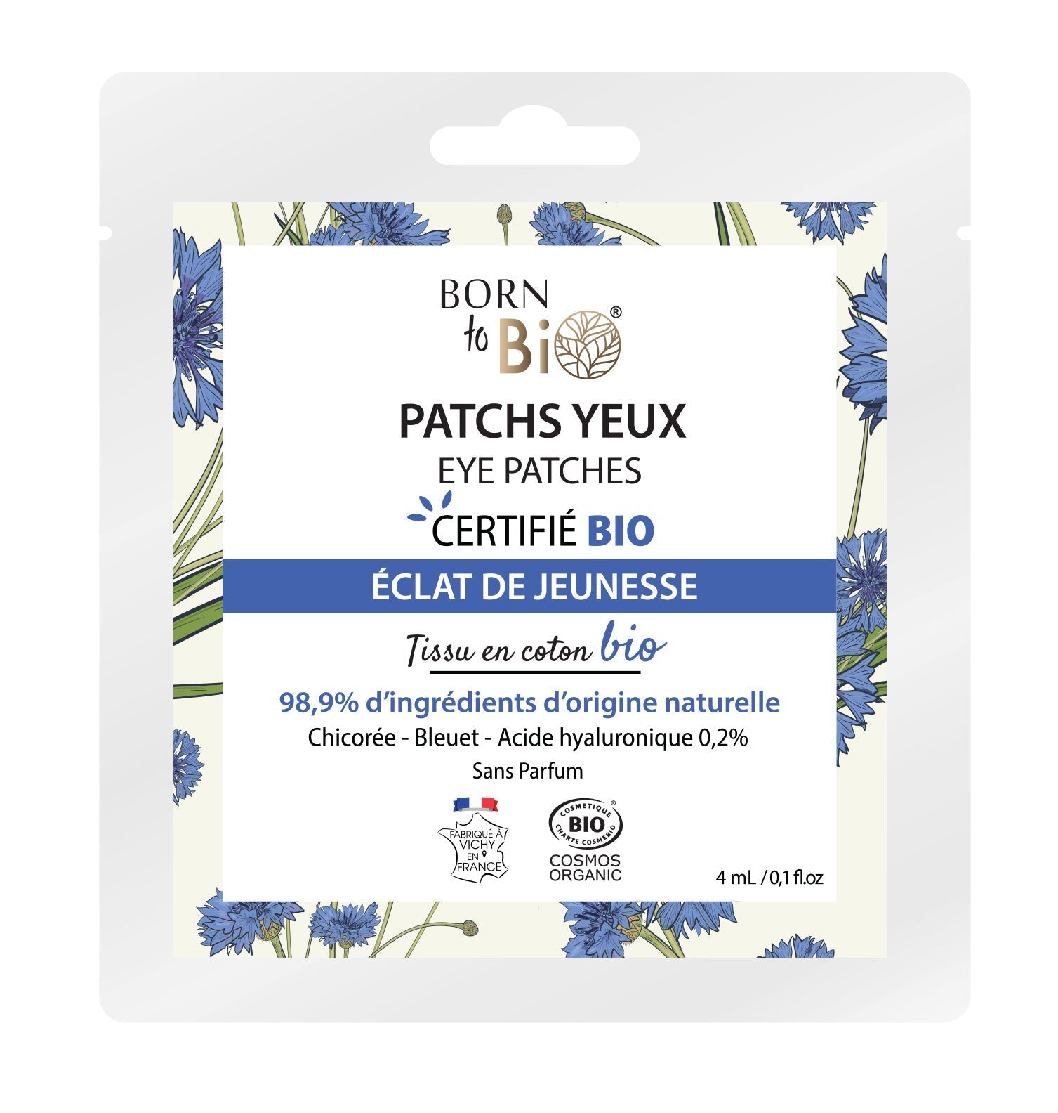 Patchs pour les yeux Éclat de Jeunesse en coton - Certifiés Bio - Nathan boutique Masques