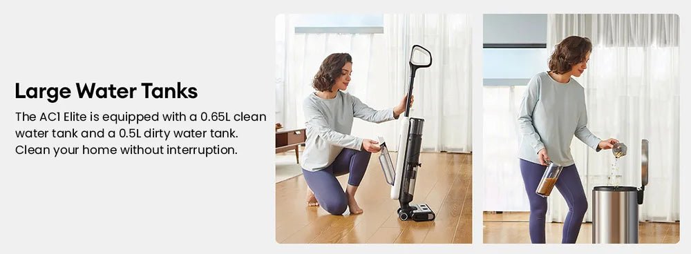 Ultenic AC1 Elite Cordless Vacuum And Mop with SelfCleaning Up to 50min Runtime Smart Dirt Detection 3 Cleaning Mode LCD Display - Nathan boutique