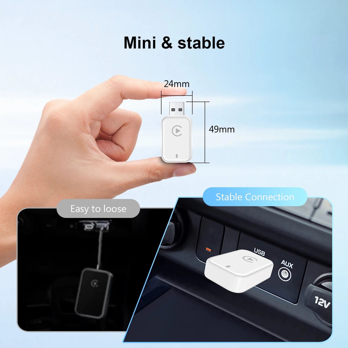 Wireless CarPlay Android Auto Adapter CarPlay Android Auto 2 in 1, for Almost All Kinds of Factory Wired Car - Nathan boutique