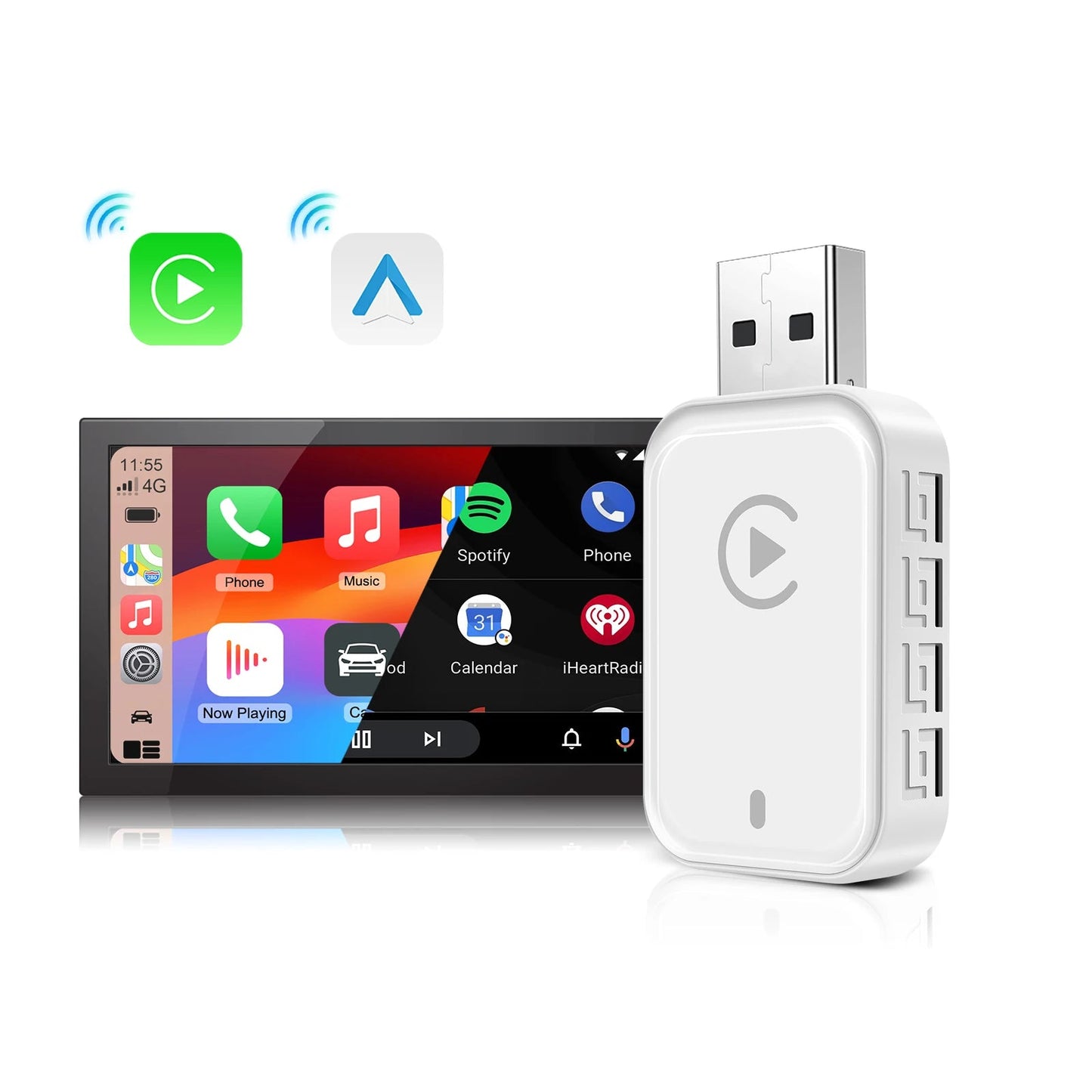 Wireless CarPlay Android Auto Adapter CarPlay Android Auto 2 in 1, for Almost All Kinds of Factory Wired Car - Nathan boutique