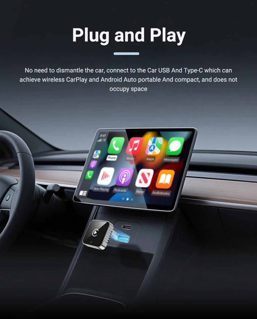 XUDA 2 in1 Wired to Wireless CarPlay Android Auto Adapter for OEM Car Stereo With USB Dongle Smart Mini Box Plug and Play Blueto - Nathan boutique
