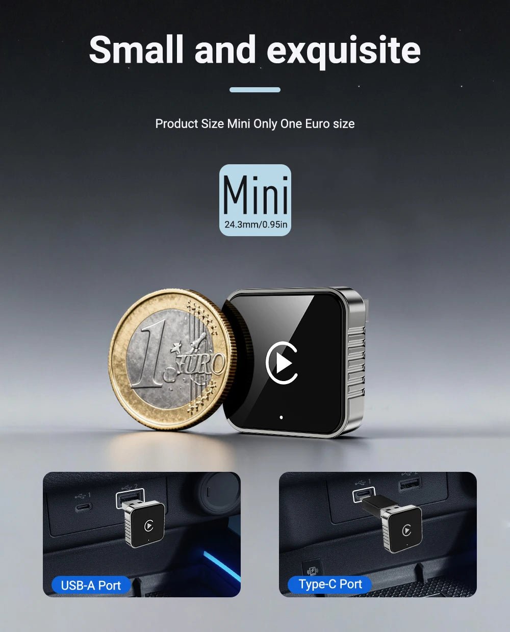 XUDA 2 in1 Wired to Wireless CarPlay Android Auto Adapter for OEM Car Stereo With USB Dongle Smart Mini Box Plug and Play Blueto - Nathan boutique