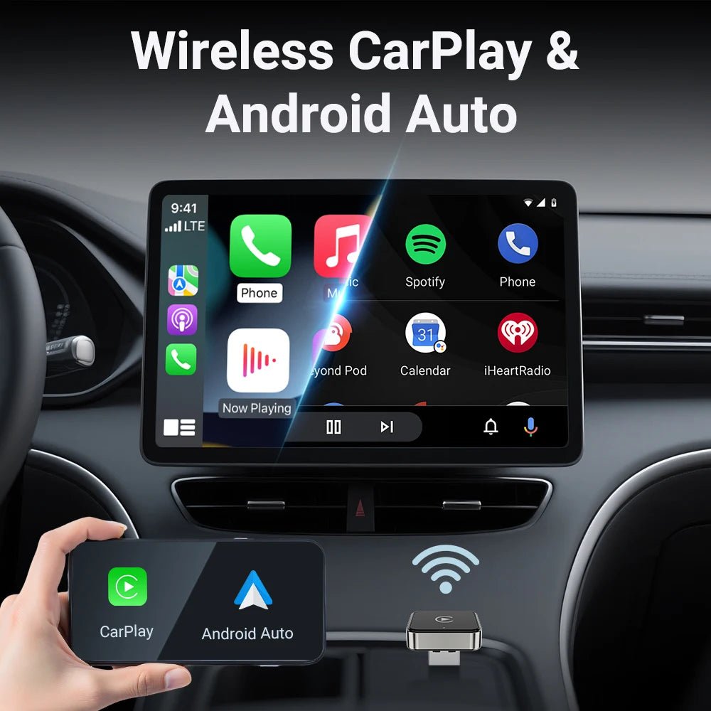 XUDA 2 in1 Wired to Wireless CarPlay Android Auto Adapter for OEM Car Stereo With USB Dongle Smart Mini Box Plug and Play Blueto - Nathan boutique