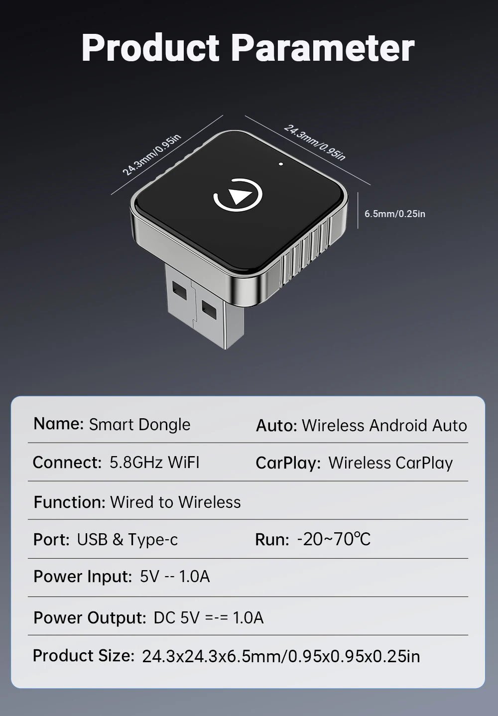 XUDA 2 in1 Wired to Wireless CarPlay Android Auto Adapter for OEM Car Stereo With USB Dongle Smart Mini Box Plug and Play Blueto - Nathan boutique