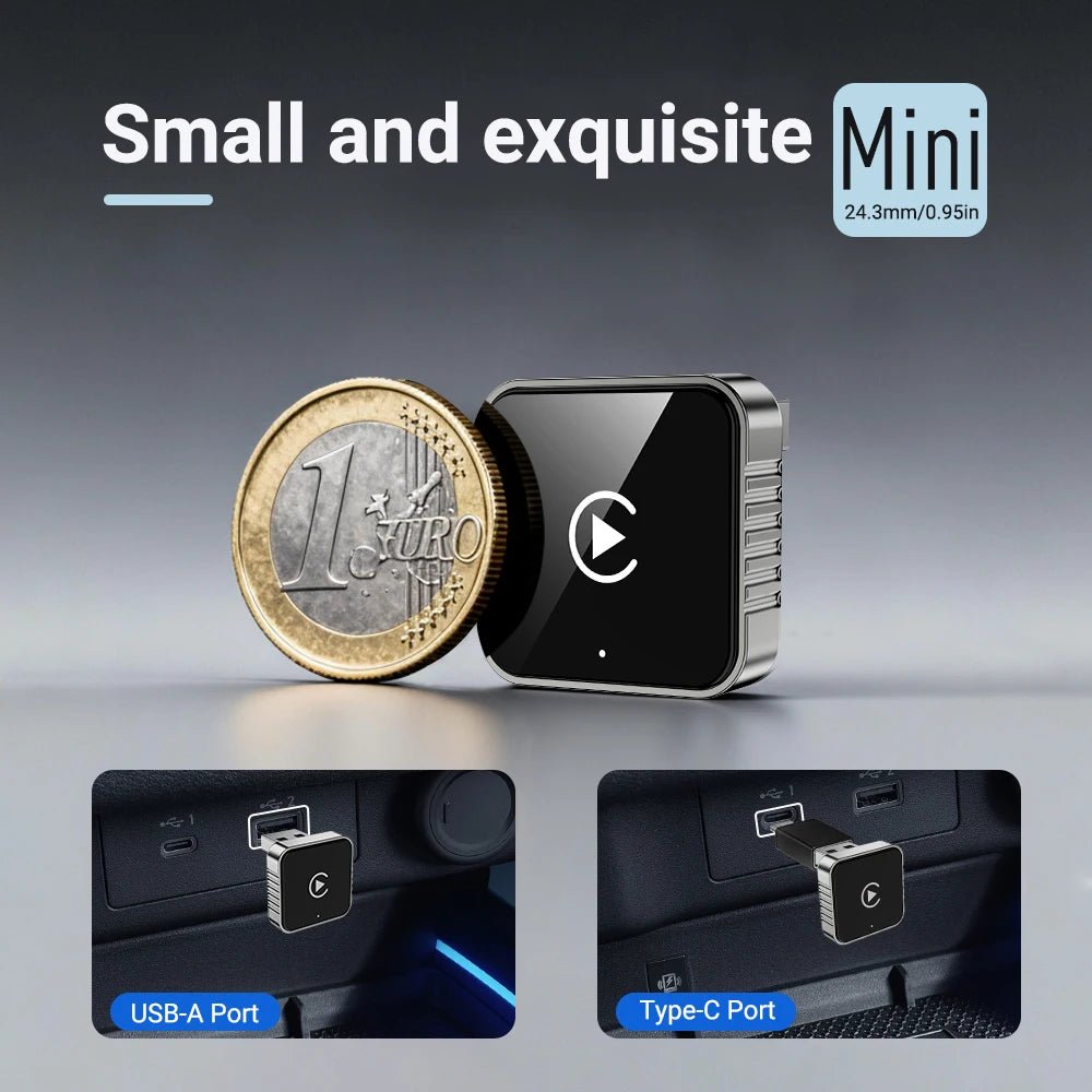 XUDA 2 in1 Wired to Wireless CarPlay Android Auto Adapter for OEM Car Stereo With USB Dongle Smart Mini Box Plug and Play Blueto - Nathan boutique