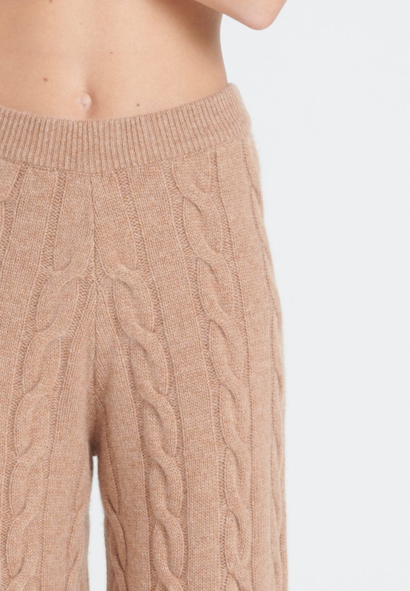 Pantalon cachemire 6 fils camel femme - ZAYA 6-3